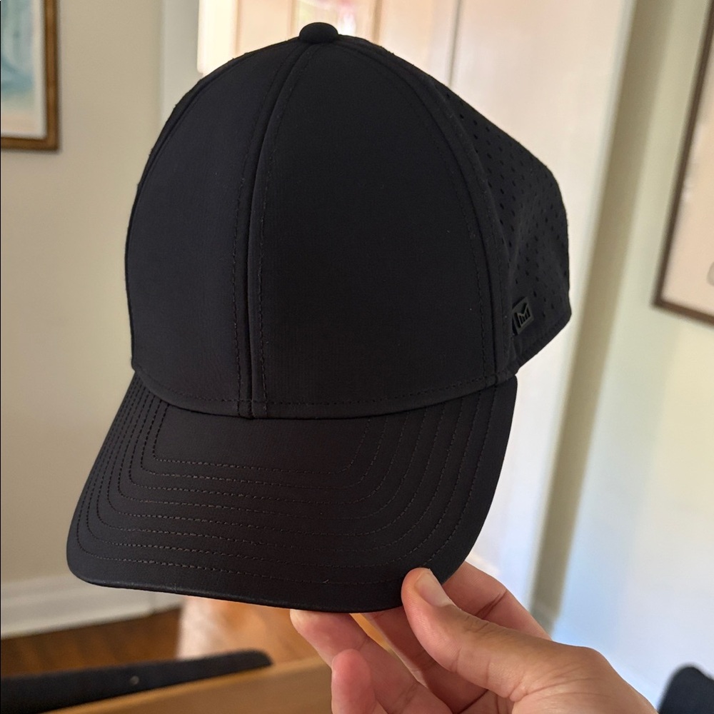 Melin A-Game Hydro Black Cap Performance Snapback Hat Curved Bill Hat